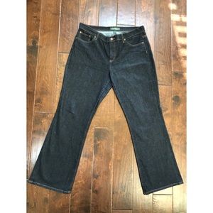 LRL Lauren Jean Dark Rinse Boot Cut Jeans 14